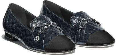 Grosgrain Leather Loafers - Black or Blue