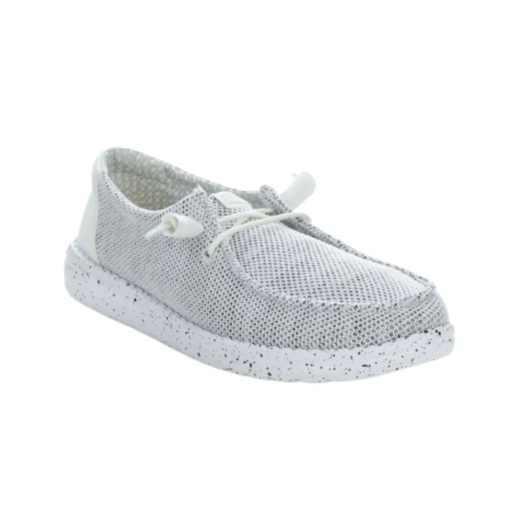 Hey Dude Wendy Stretch Sox Stone White  Women’s Shoes, Slip-on Loafers