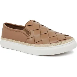 Jones New York Womens Siana Faux Leather Woven Casual and Fashion Sneakers