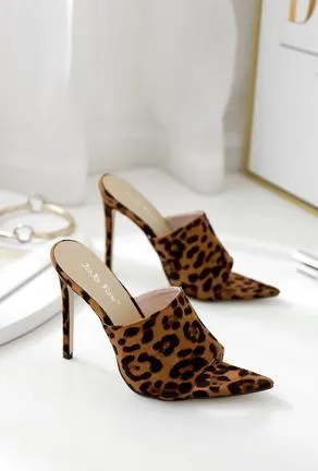 JONNE - LEOPARD SUEDE MULE