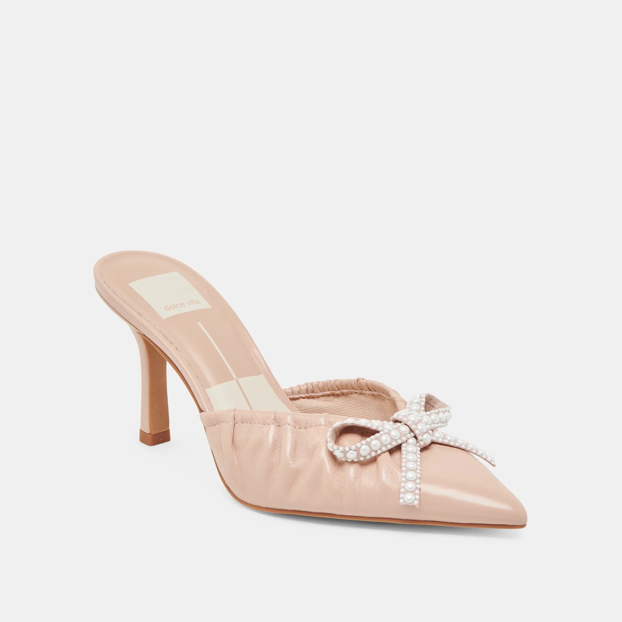 KAIRI PEARL HEELS BLUSH CRINKLE PATENT