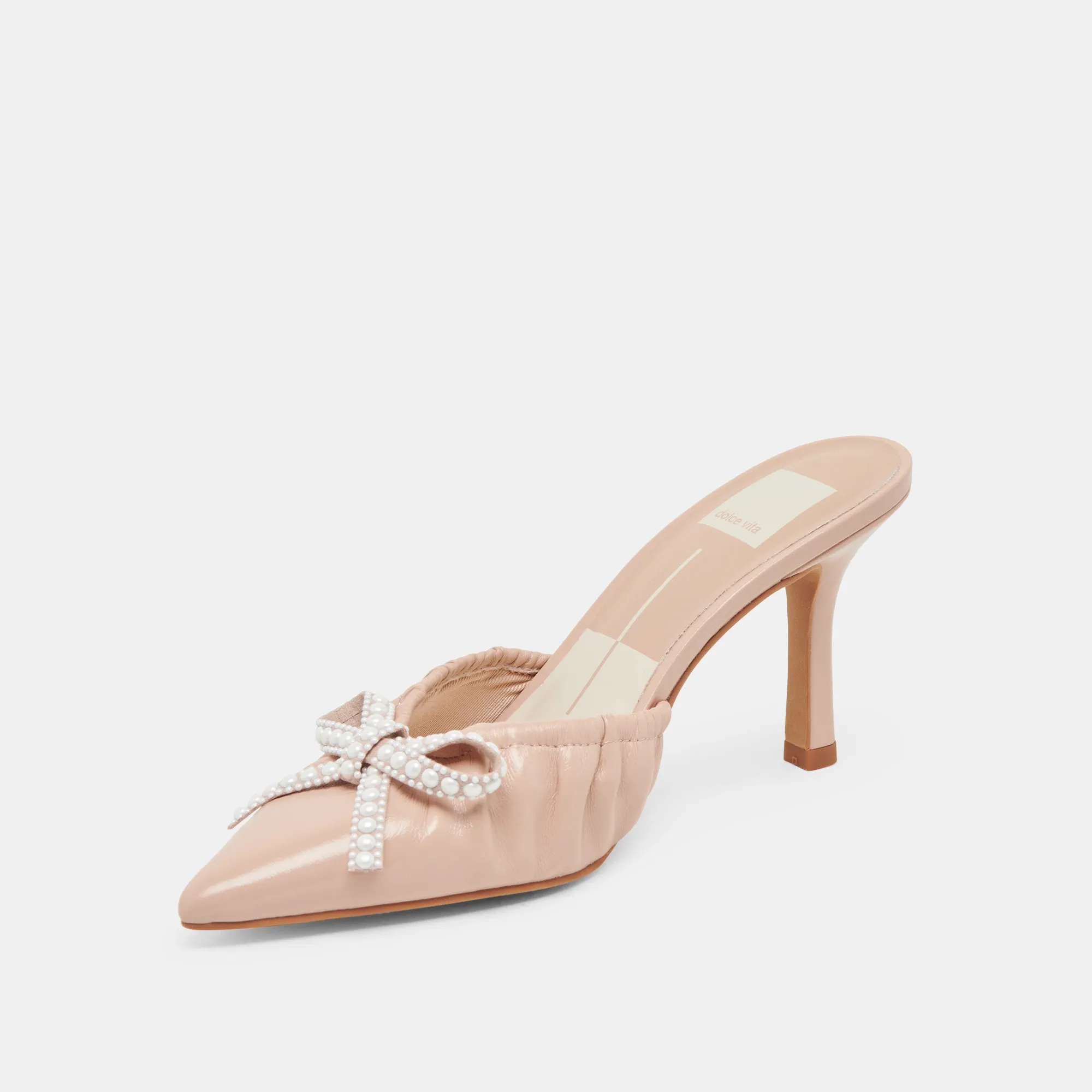 KAIRI PEARL HEELS BLUSH CRINKLE PATENT