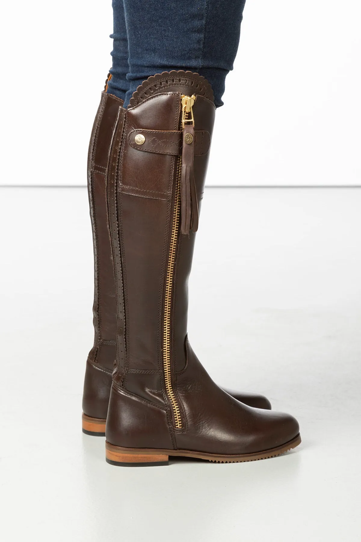 Ladies Tall Leather Country Boots - Helmsley