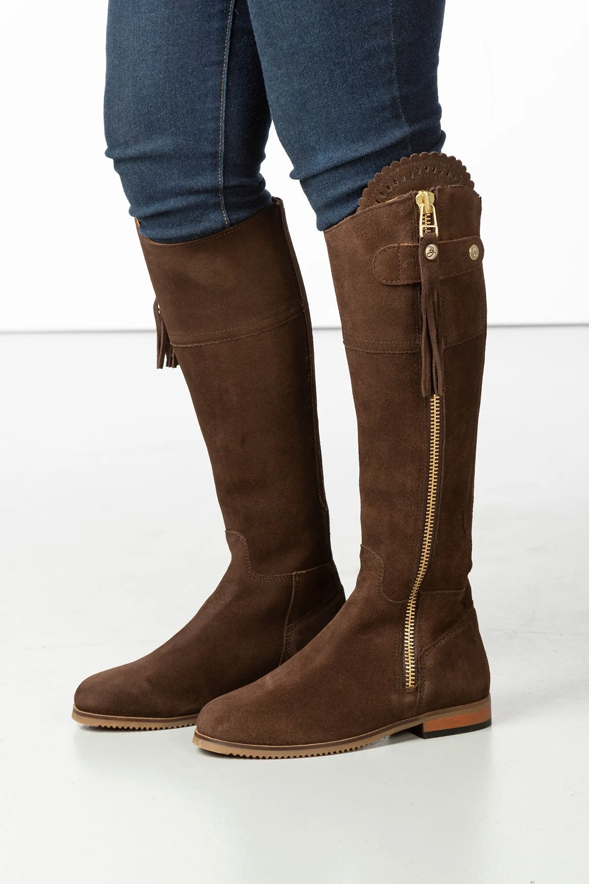 Ladies Tall Suede Country Boots - Helmsley