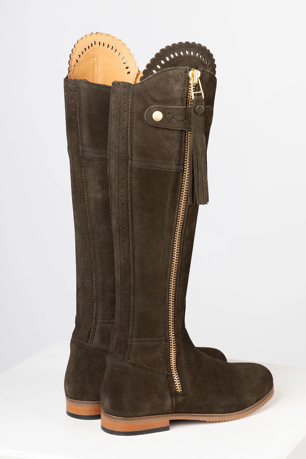 Ladies Tall Suede Country Boots - Helmsley