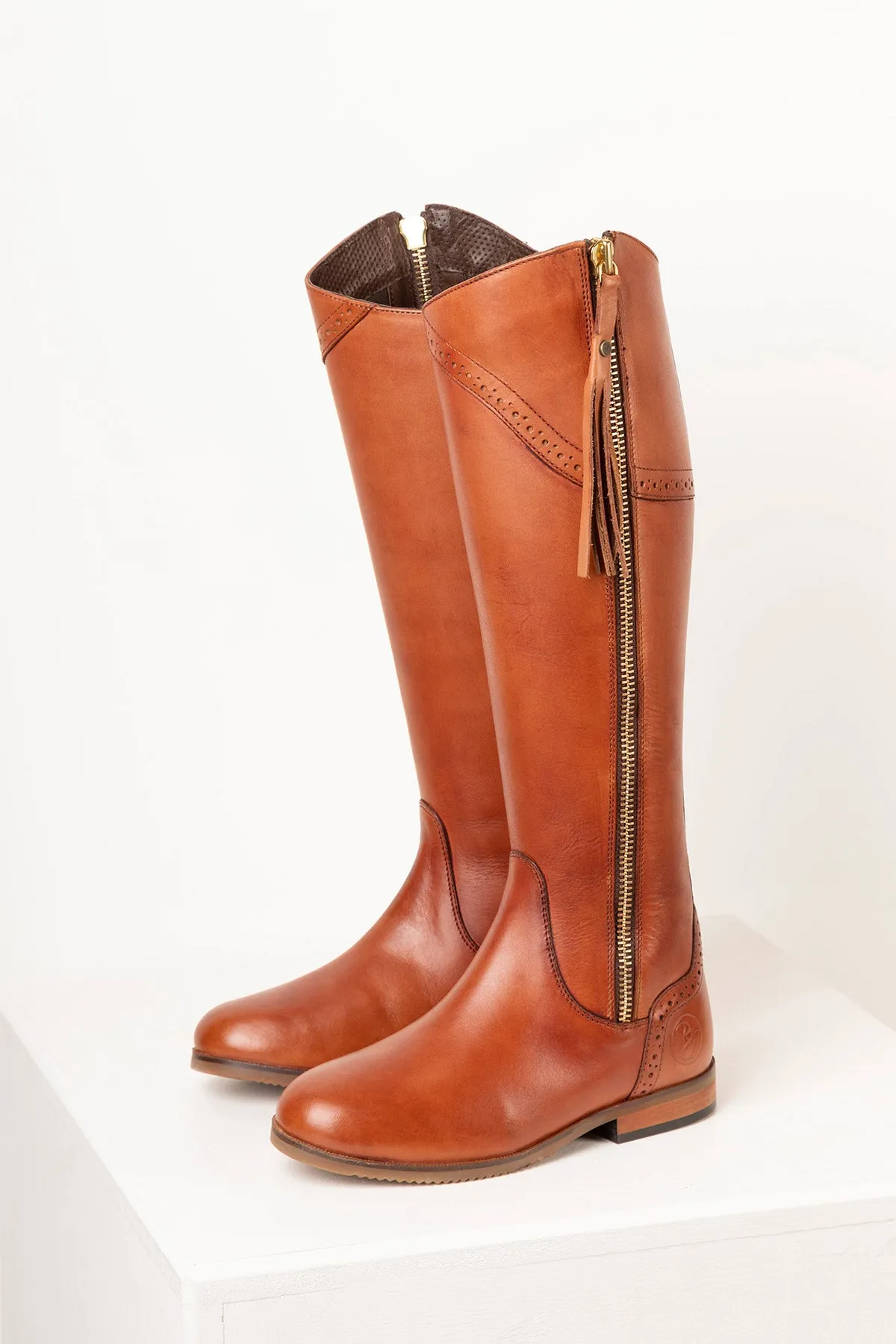 Ladies Tan Leather Riding Boots - Rievaulx