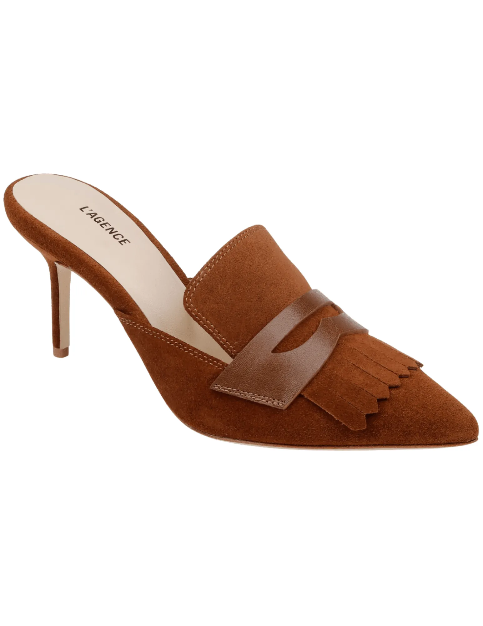 L'Agence Bijou Kiltie Loafer Mule Pump