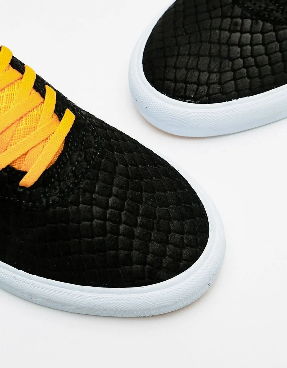 Lakai x Doom Sayers Manchester Skate Shoes - Black/Gold Suede