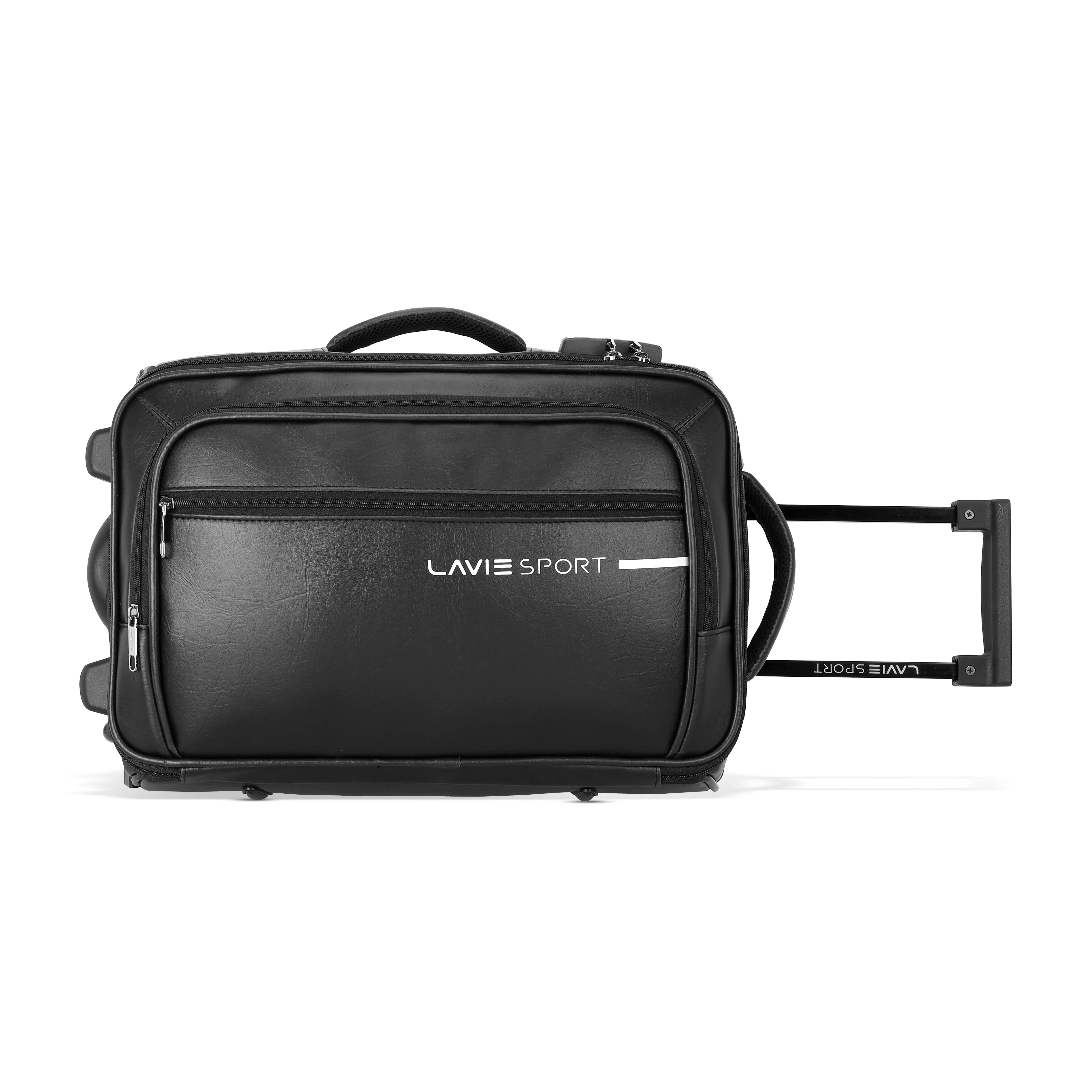 Lavie Sport 45 cms Premium Majestic Pro  Overnighter Laptop Trolley | Duffle Bag Black