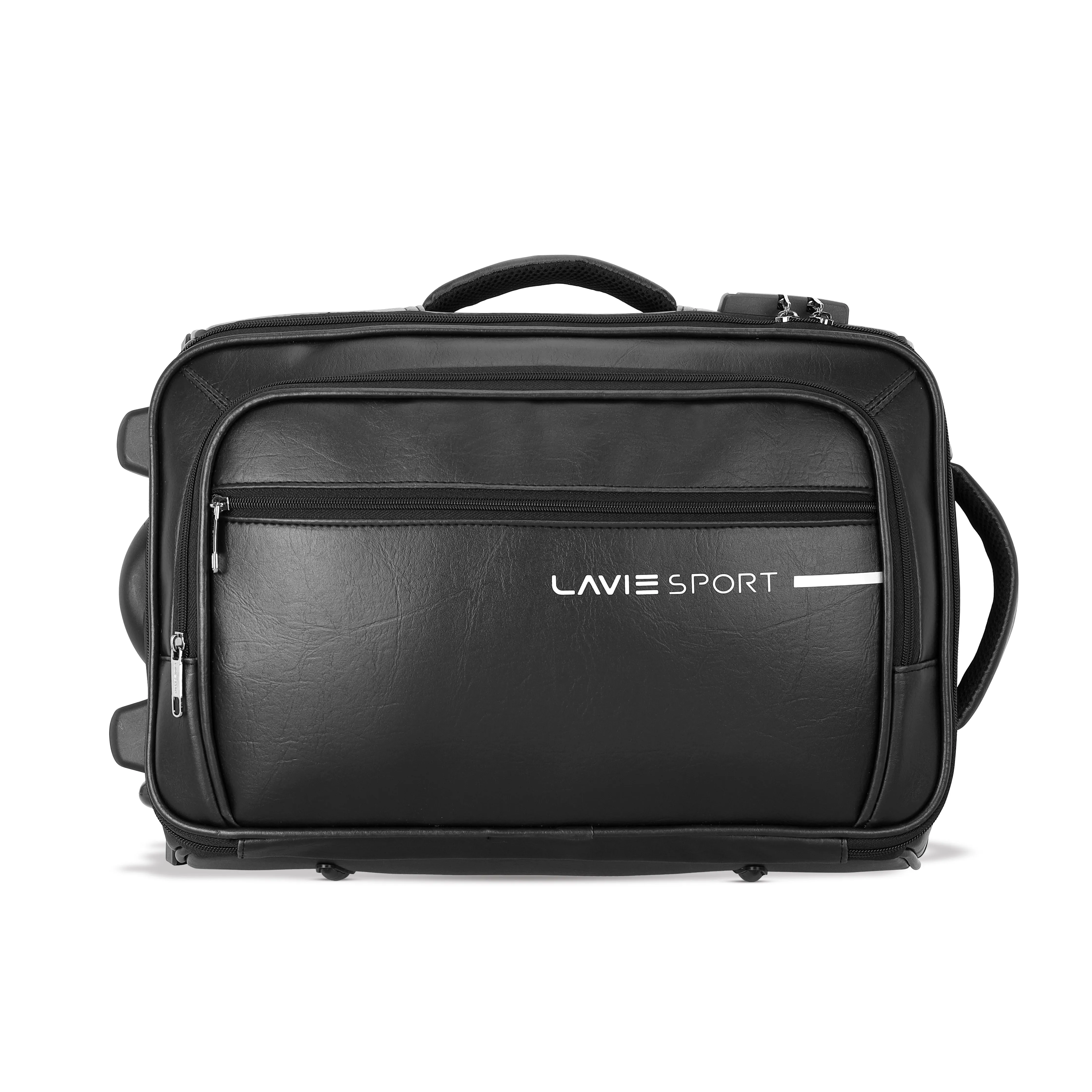 Lavie Sport 45 cms Premium Majestic Pro  Overnighter Laptop Trolley | Duffle Bag Black