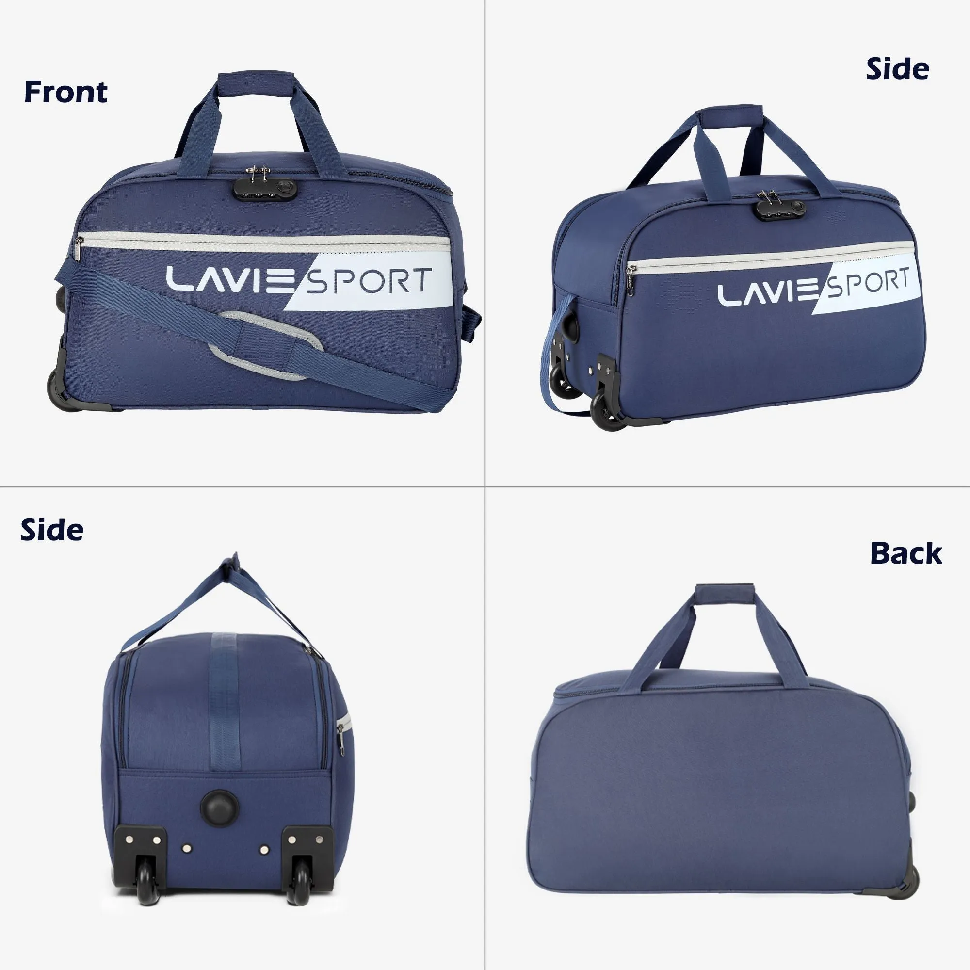 Lavie Sport 53 cms Camelot Wheel Duffle Bag With Combi Lock | Navy