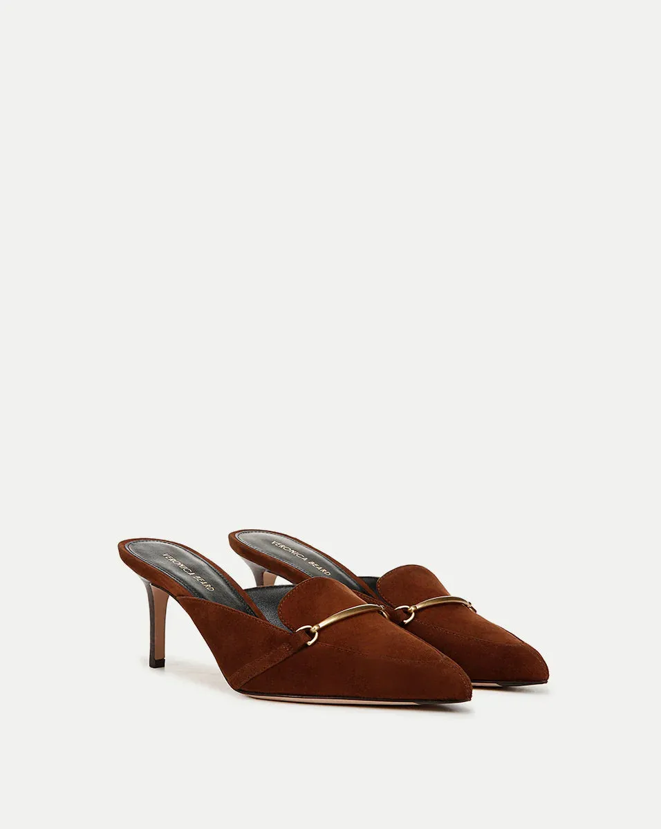 Leslie Suede Mule - Cedar