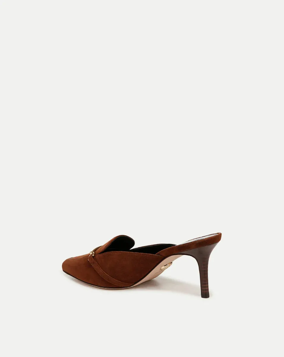 Leslie Suede Mule - Cedar