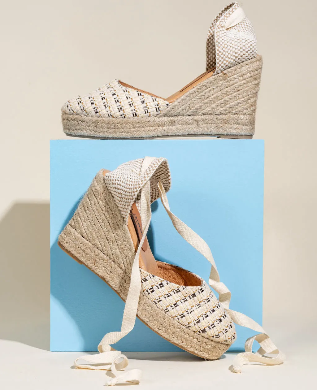 Lillian Raffia Lace Up Espadrille