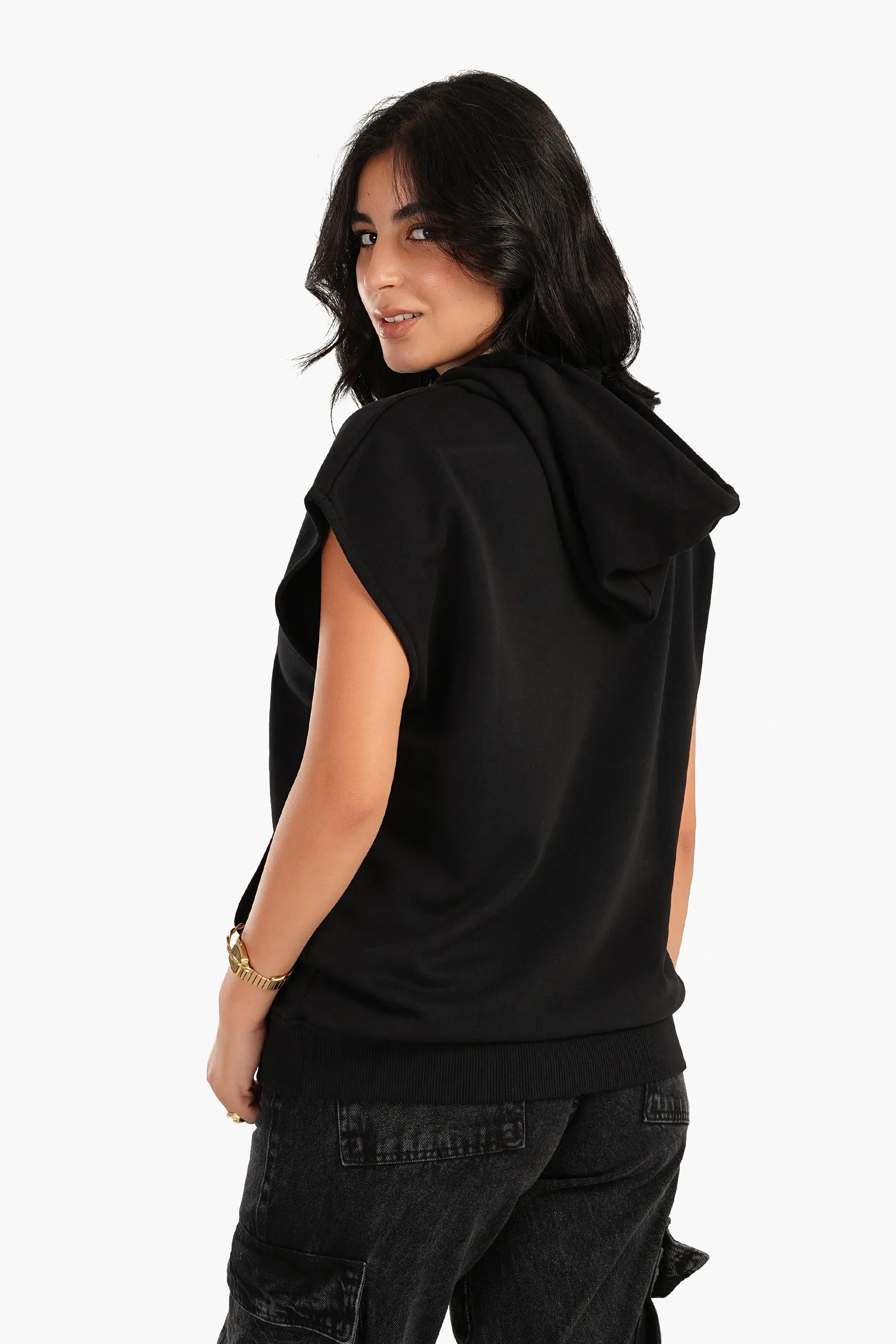 Lounge Hoodie with Cap Sleeves