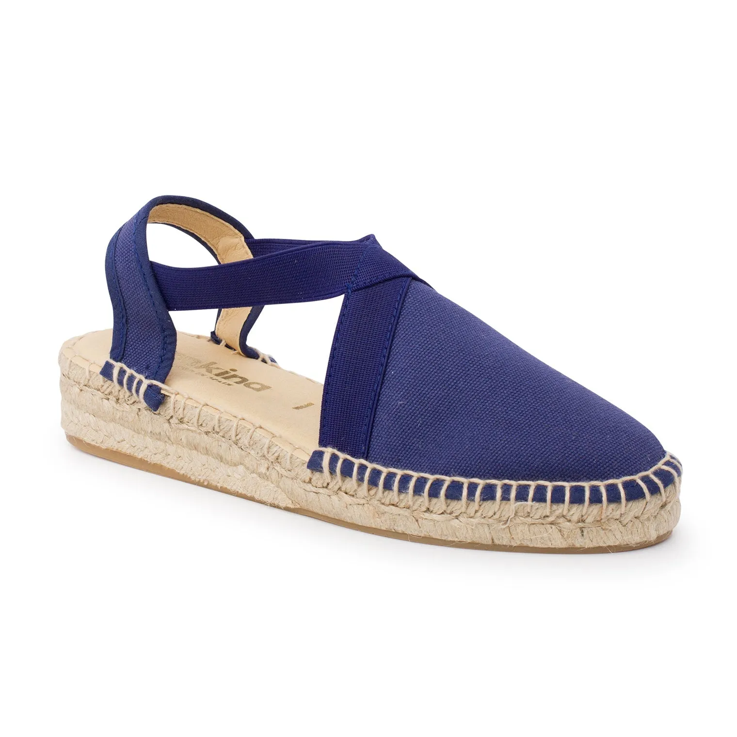 Marseille Eco Canvas Vegan Espadrille Wedges - Navy