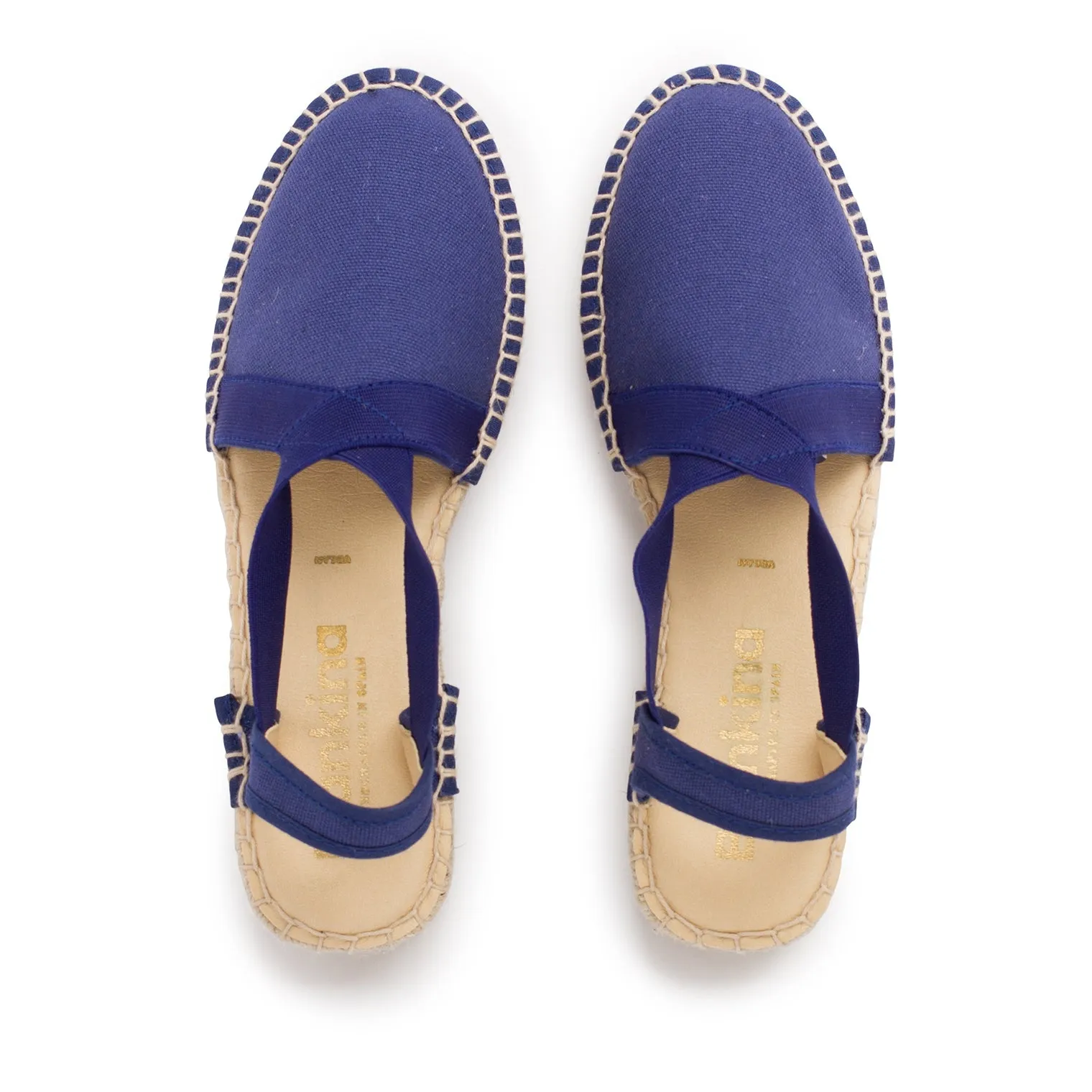 Marseille Eco Canvas Vegan Espadrille Wedges - Navy