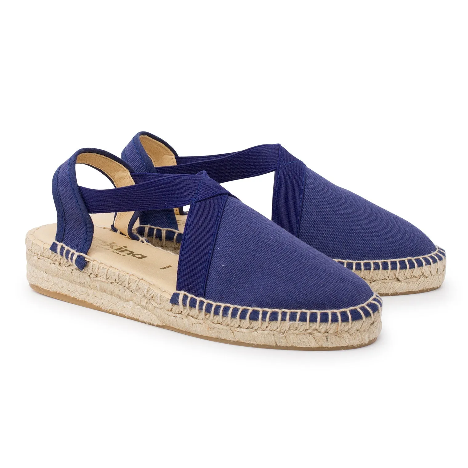 Marseille Eco Canvas Vegan Espadrille Wedges - Navy