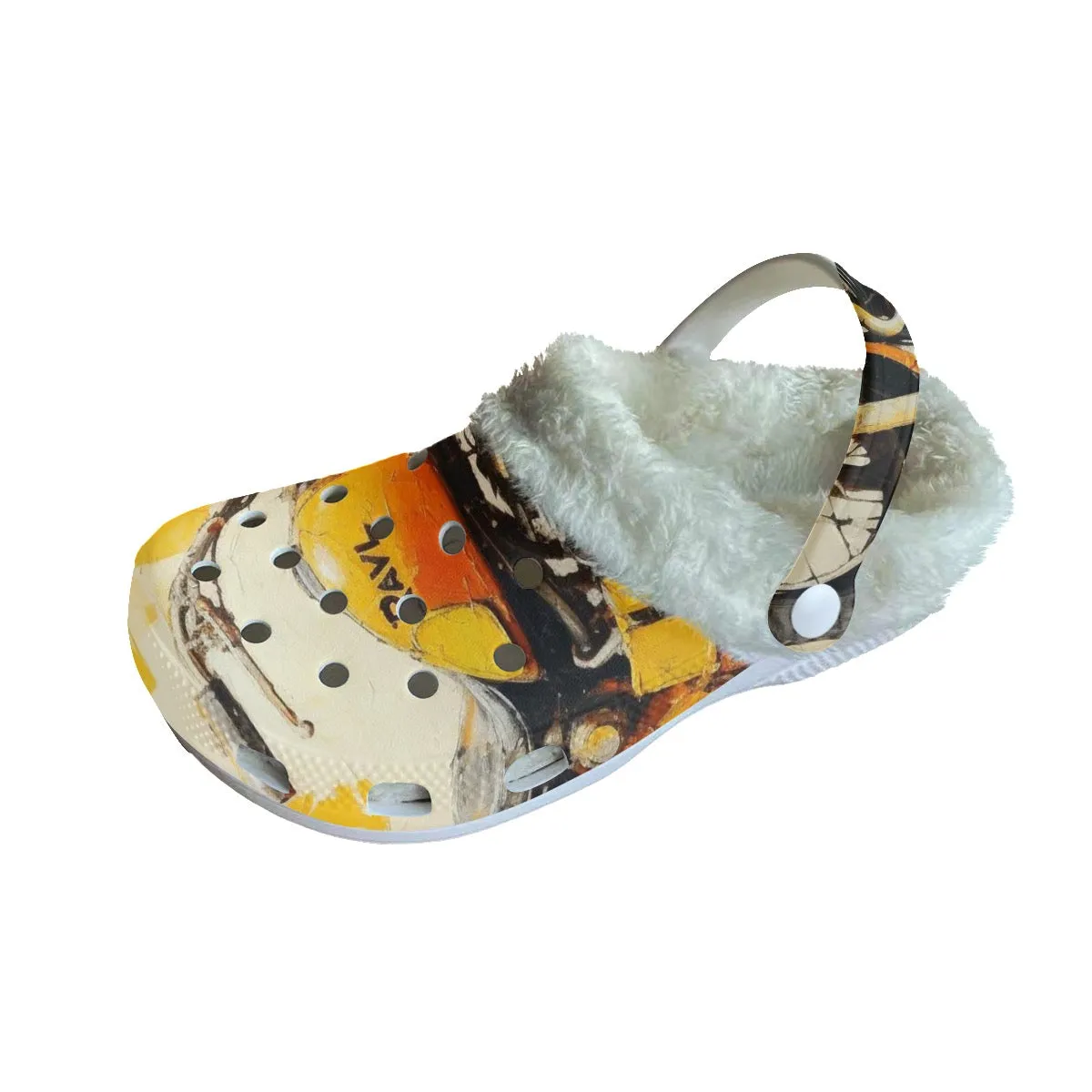 Mc#30 Men's Classic Clogs with Fleece, motorcycle print