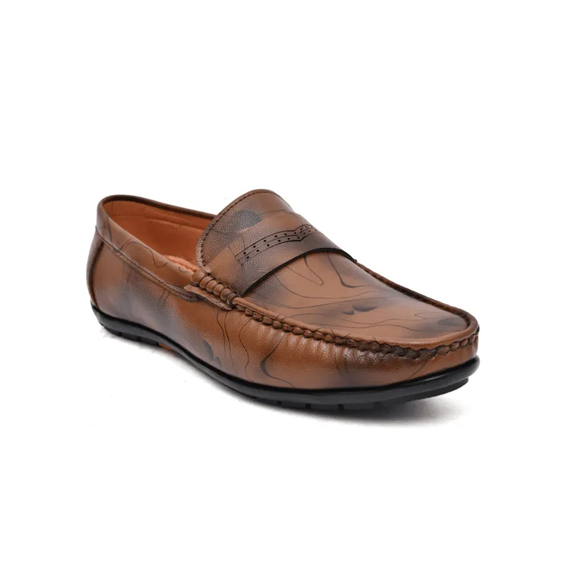 Men's Chic Brown Synthetic Slip-On Loafers