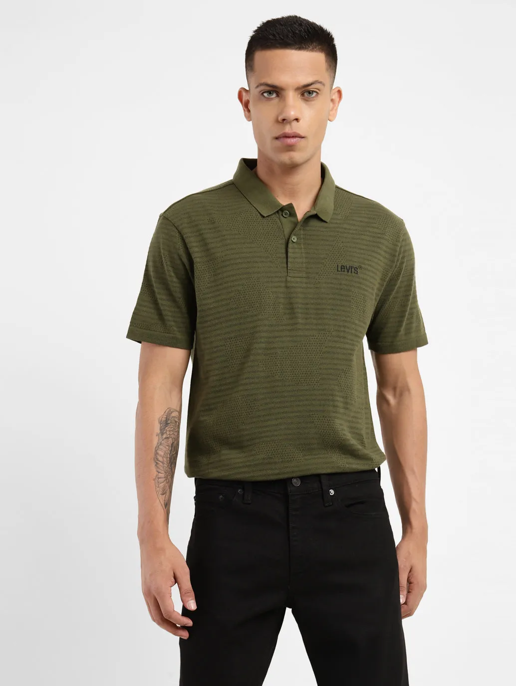 Men's Self Design Polo T shirt