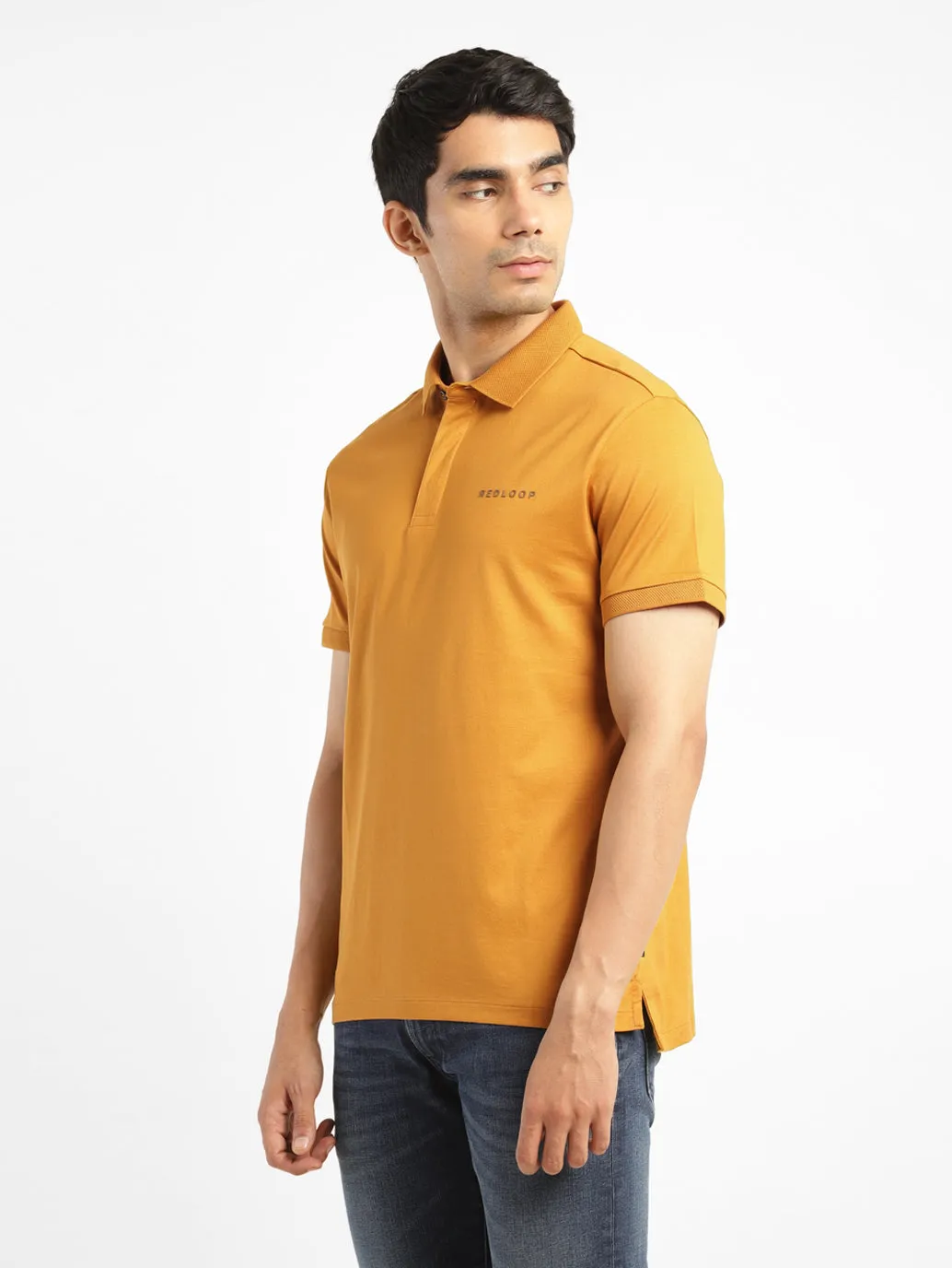 Men's Solid Polo Collar T-Shirt