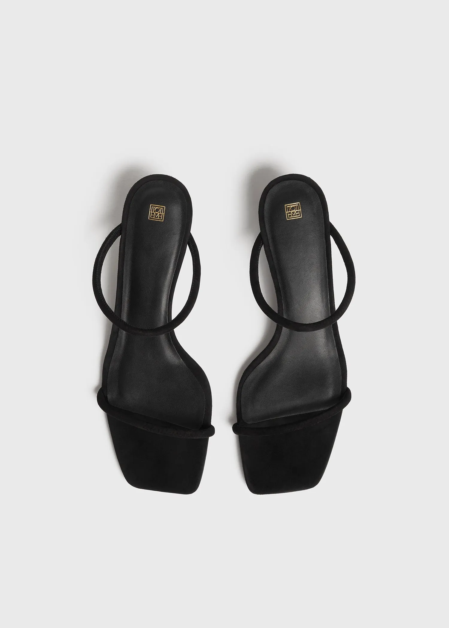 Minimalist suede sandals black