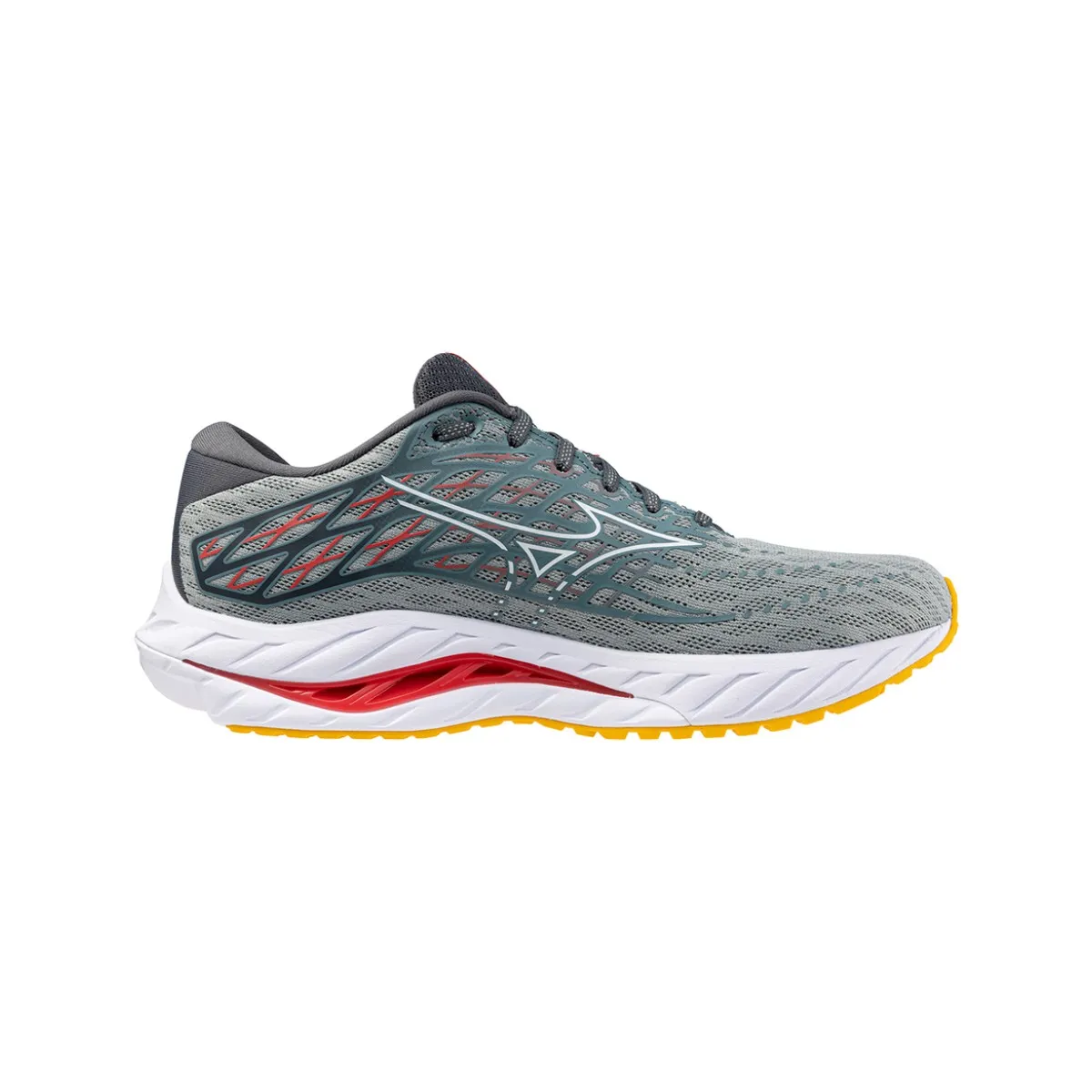 Mizuno Wave Inspire 20 Gray Yellow SS24 Running Shoes