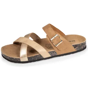 Mules Femme multi bride Camel