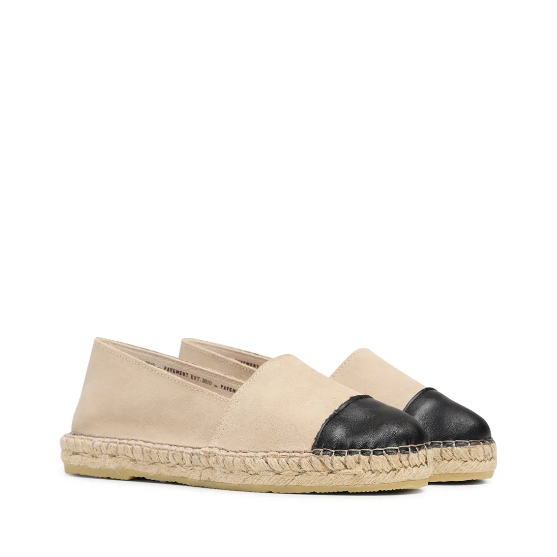 Nanna - Beige suede/black