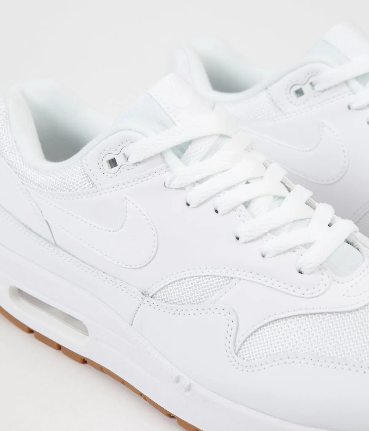 Nike Air Max 1 Shoes - White / White - White - Gum Med Brown