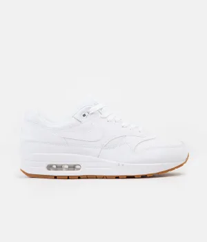 Nike Air Max 1 Shoes - White / White - White - Gum Med Brown