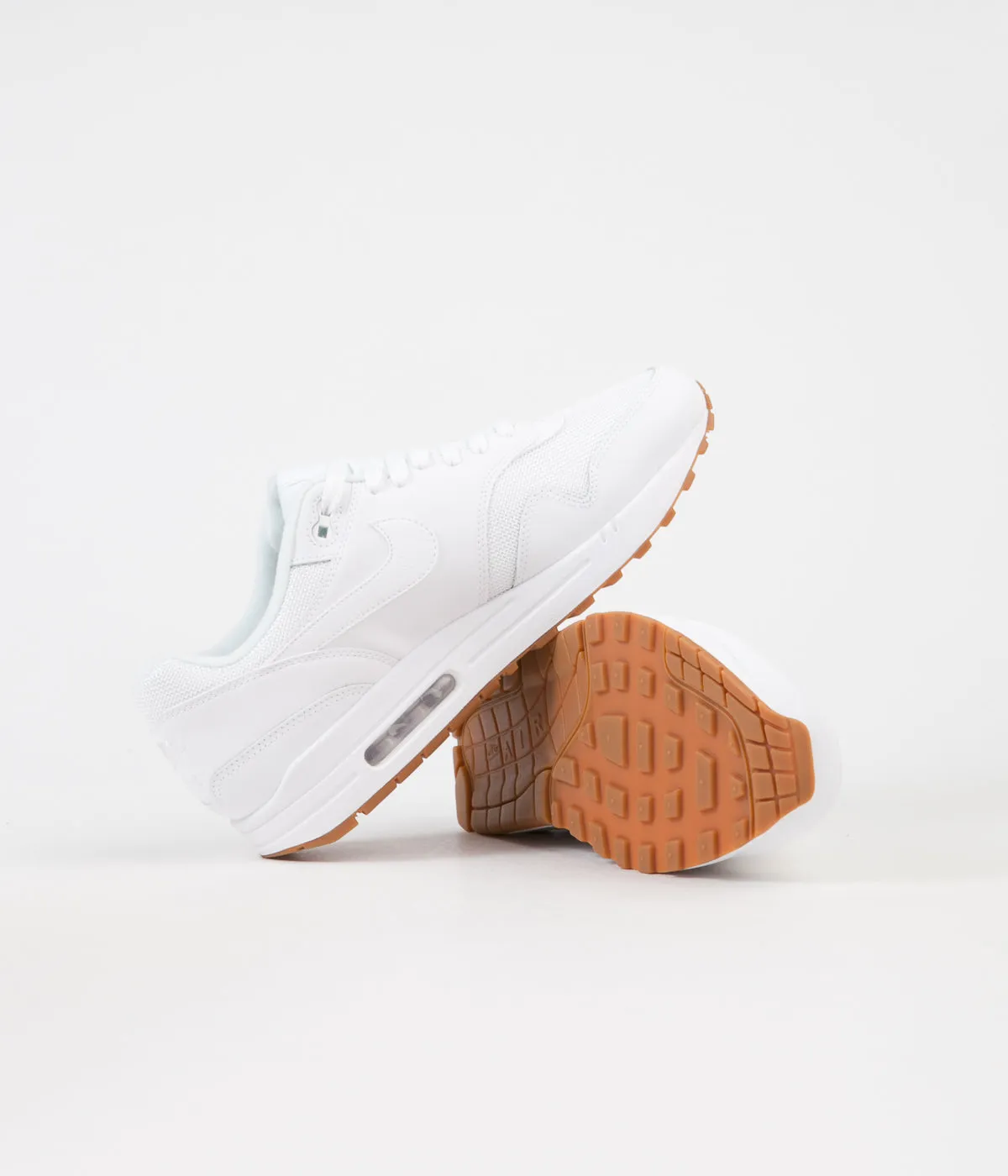 Nike Air Max 1 Shoes - White / White - White - Gum Med Brown