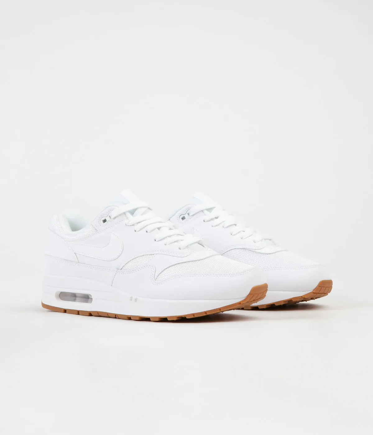 Nike Air Max 1 Shoes - White / White - White - Gum Med Brown