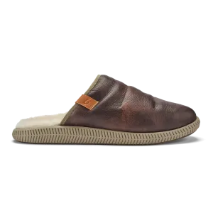 Olukai Men's Mua 'Ili Slipper - Dark Wood/Silt 10502-6321