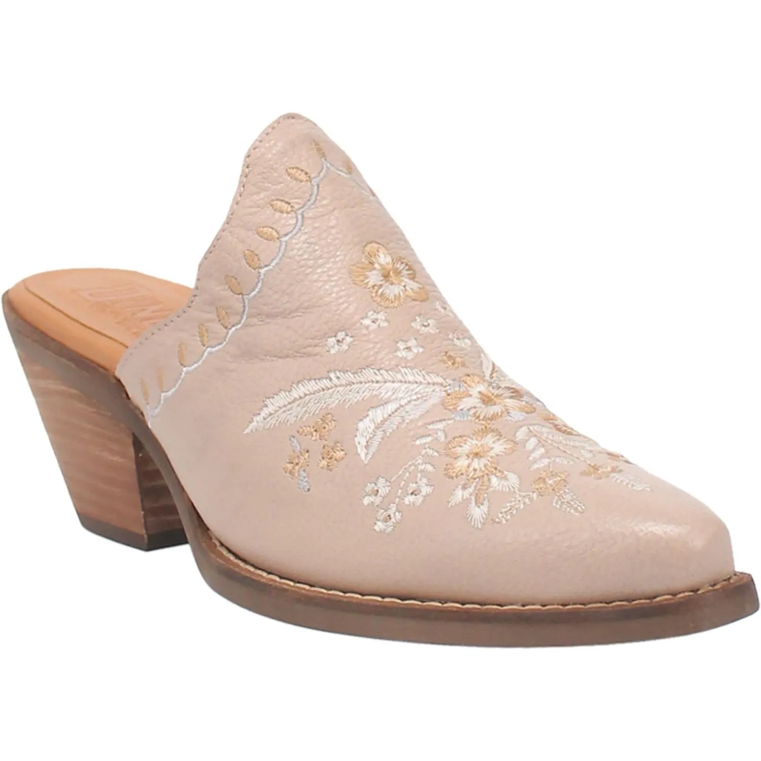 Online Exclusive | Dingo | Wildflower Leather Floral Stitch Mule Bootie in Sand Tan **PREORDER