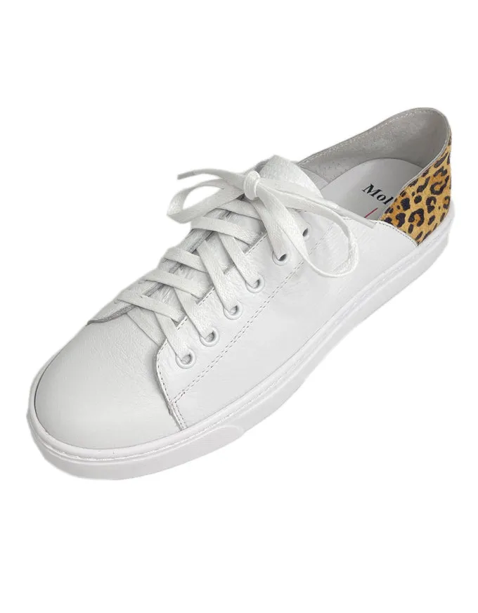 Oskher Sneakers White/Ocelot Print