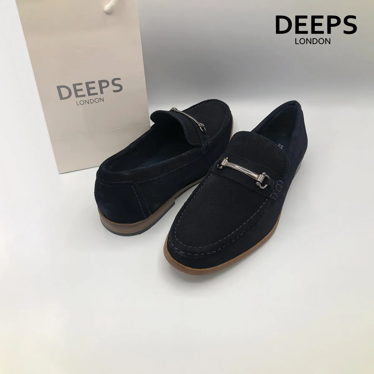 ROAMERS SLIP-ON CASUAL SUEDE DRIVING SHOES BLACK