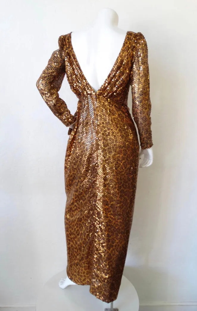 Saks Fifth Avenue Leopard Sequins Dress