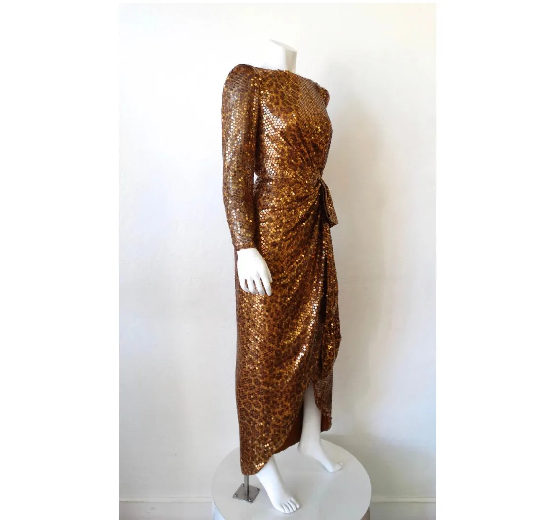 Saks Fifth Avenue Leopard Sequins Dress