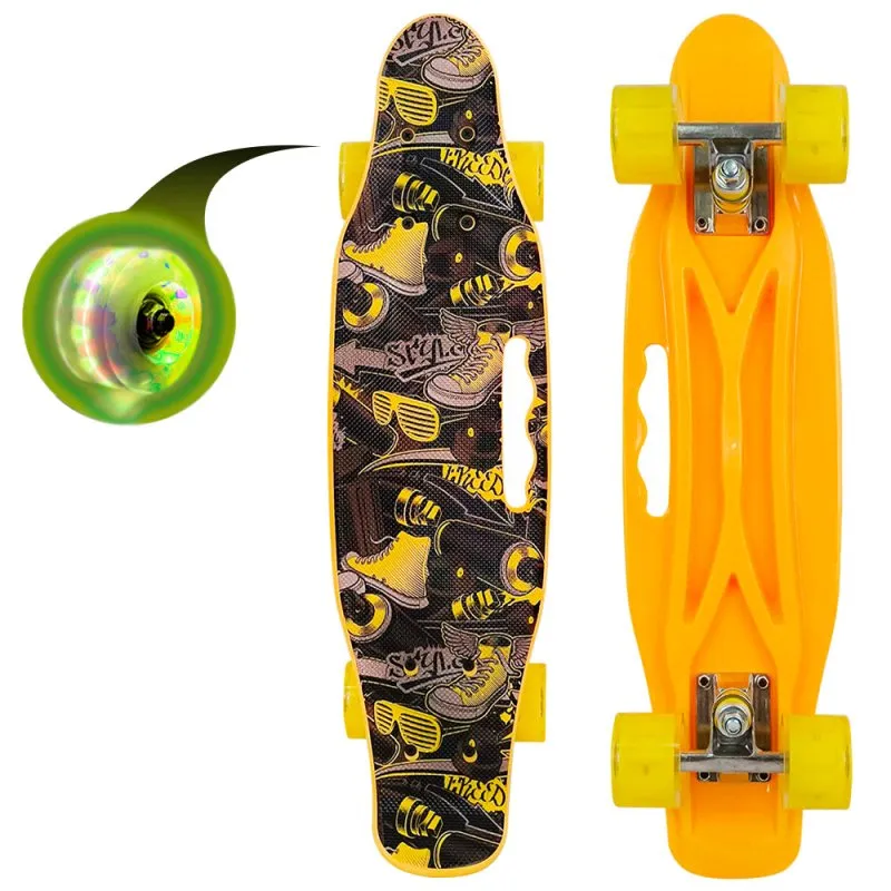 Skate Penny Carving Patineta Yellow Shoes Ruedas Led Niños