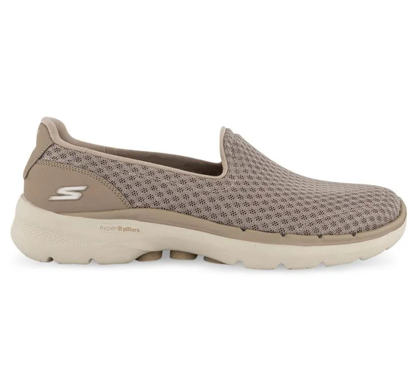 SKECHERS WOMEN'S GOWALK 6 TAUPE WALKING SLIP-ON SHOE