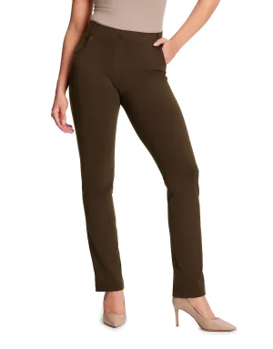 Straight Leg Yoga Dress Pants, 4 Pockets (Espresso)