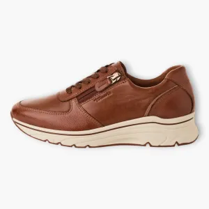 Tamaris Brown Trainer-Style Shoes with Wedge Sole and Side Zip