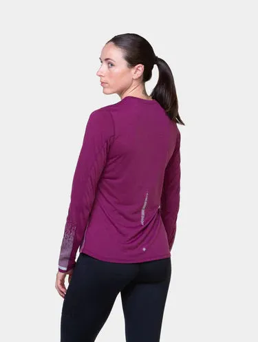 Tech Reflect L/S Tee Wms | Blackcurrant/Reflect