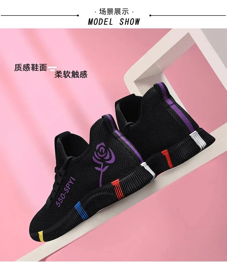 Tenis Feminino 2024 Women Running Shoes Air Mesh Light Soft Sneakers Female Flats Platform Lace Up Casual Shoes Basket Femme