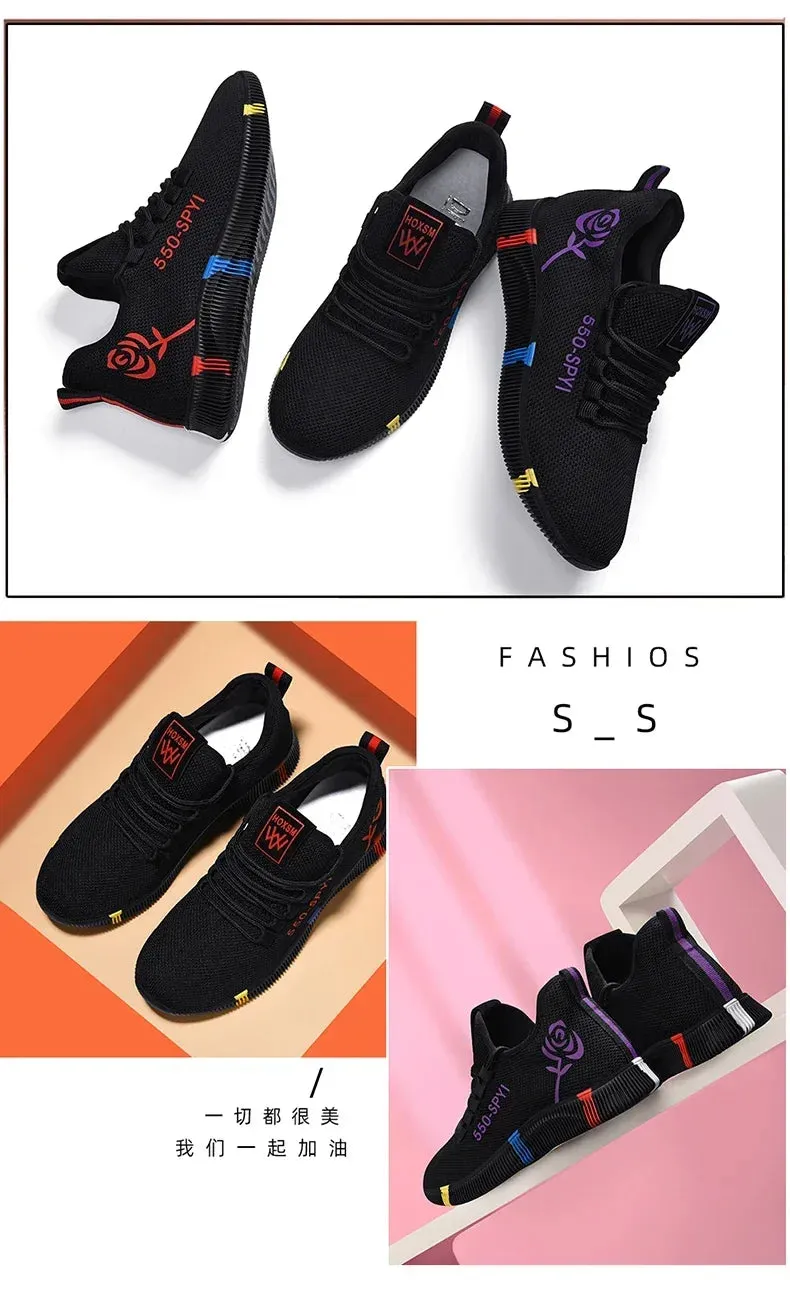 Tenis Feminino 2024 Women Running Shoes Air Mesh Light Soft Sneakers Female Flats Platform Lace Up Casual Shoes Basket Femme