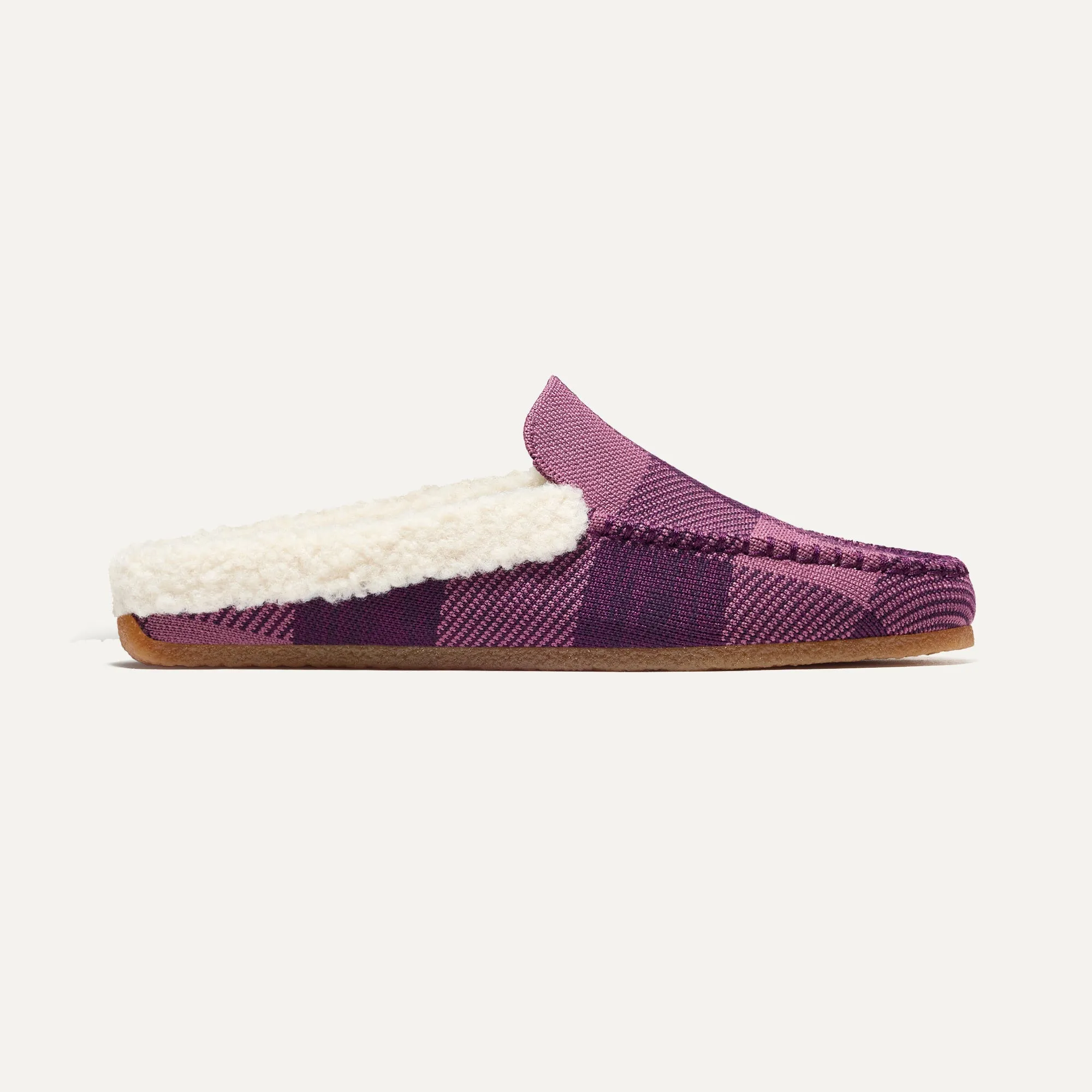 The Scuff Slipper - Mauve Buffalo Check