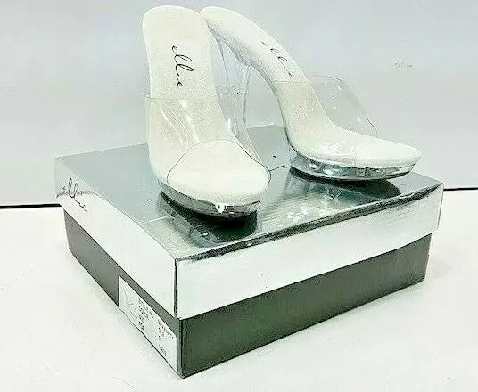 Vanity-405 Clear 4" Heel Mule Sandals