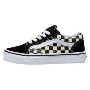 Vans Kids Old Skool Skate Shoes - (Primary Check) Black/White